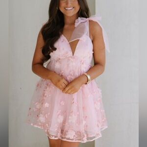 These Three Boutique Sabrina Flower appliqué dress